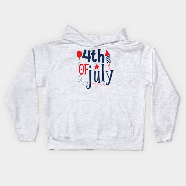 4th of july shirt Kids Hoodie by zebra13